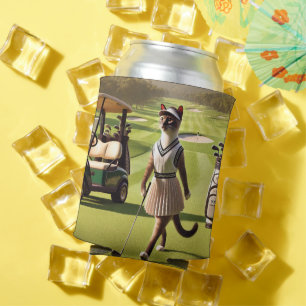 Rafraîchisseur Pour Canette Golf Femme Golfer pour Amoureux des chats