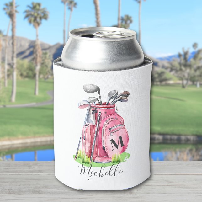 Rafraîchisseur Pour Canette Golf Monogramme Rose (Golf Pink Monogram Can Cooler)