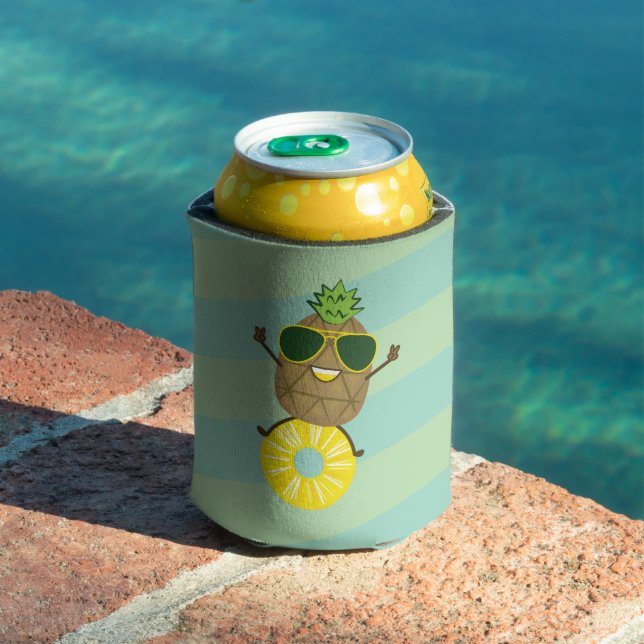 Rafraîchisseur Pour Canette Good Vibes Ananas | Fun Summer Can Cooler (Piscine in situ)