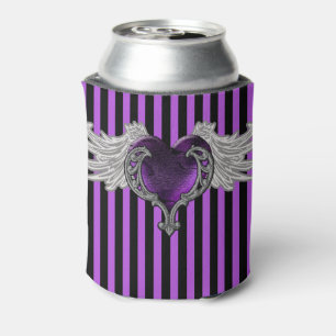 Rafraîchisseur Pour Canette Goth Coeur pourpre avec ailes angéliques peut refr