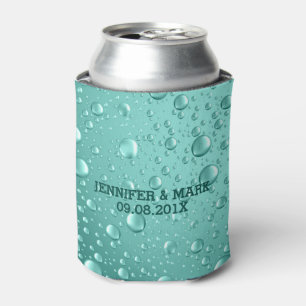 Rafraîchisseur Pour Canette Gouttes de pluie Abstraite Turquoise-verte métalli