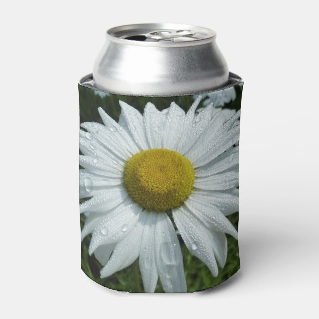 Rafraîchisseur Pour Canette Gouttes de pluie sur Daisy II Fleur sauvage Floral (Can devant)
