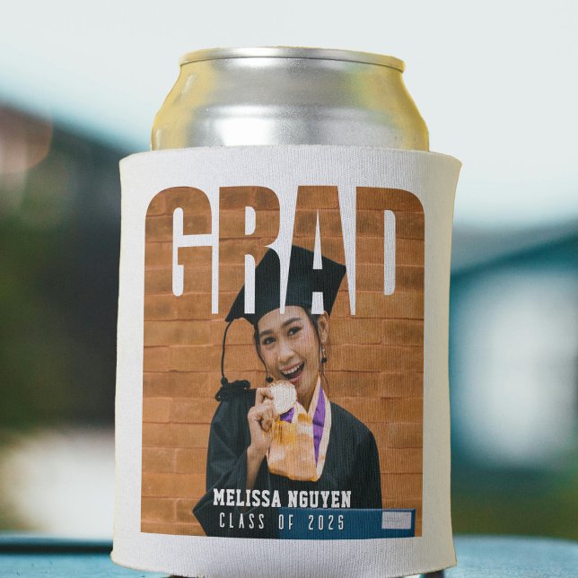 Rafraîchisseur Pour Canette Grad Photo Graduation Blanc (Grad Photo Graduation White Can Cooler
)