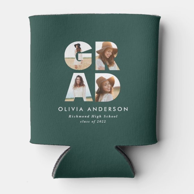 Rafraîchisseur Pour Canette Graduation 4 photo moderne personnalisé vert (Devant)