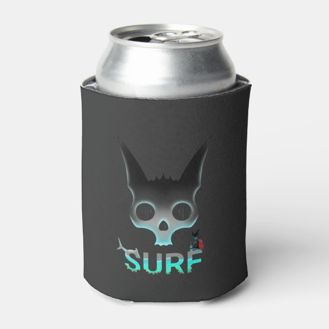Rafraîchisseur Pour Canette Graffiti Surf crâne chat (Can devant)