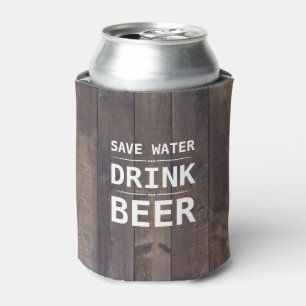 Rafraîchisseur Pour Canette Grain de bois Économisez de l'eau Boire Bière Nom