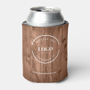 Rafraîchisseur Pour Canette Grain de bois rustique personnalisable avec logo