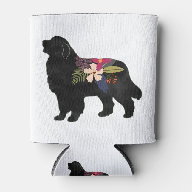 Rafraîchisseur Pour Canette Grande Pyrénées Chien race Boho Floral Silhouette (Devant)