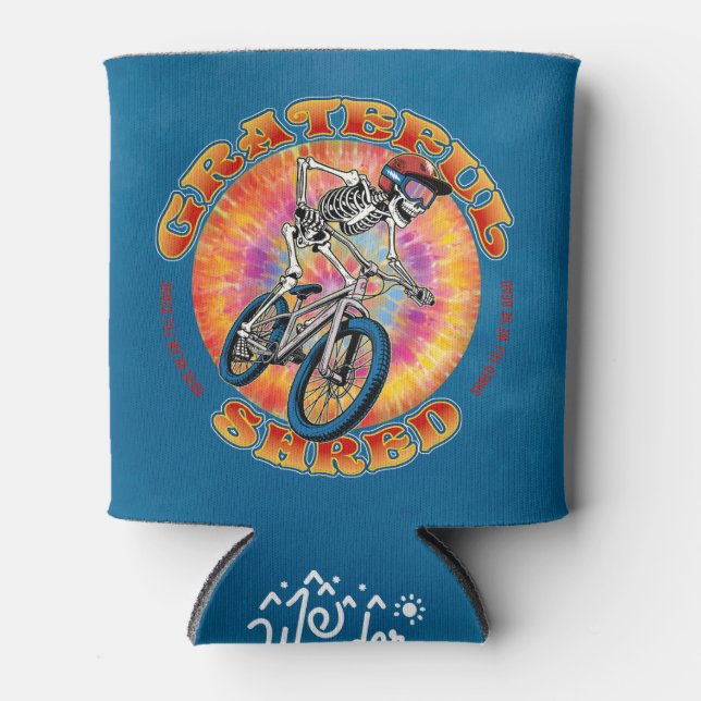 Rafraîchisseur Pour Canette GRATEFUL SHRED ... "shred till we're dead" biking (Devant)