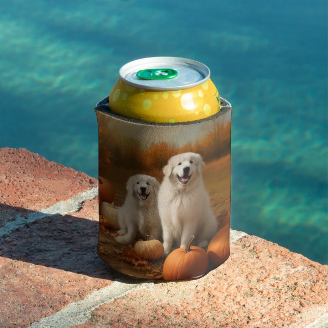 Rafraîchisseur Pour Canette Great Pyrenees chiot Autumn Delight Citrouille  (Piscine in situ)