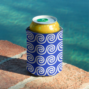 Rafraîchisseur Pour Canette Grec Meander Key Waves Motif Bleu