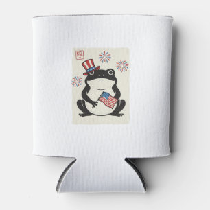 Rafraîchisseur Pour Canette Grenouille Patriotique Gravure Vintage Art Vectori