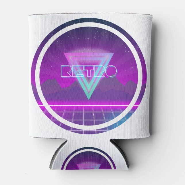 Rafraîchisseur Pour Canette Grille Synthwave Retro des années 80 (Devant)