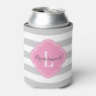 Rafraîchisseur Pour Canette Gris et rose pointes de preppy Monogramme