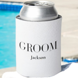 Rafraîchisseur Pour Canette Groom Personnalisé Blanc Noir Moderne Simple