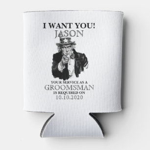 Rafraîchisseur Pour Canette Groomsman Best Man Proposition Oncle Sam Je VEUX V