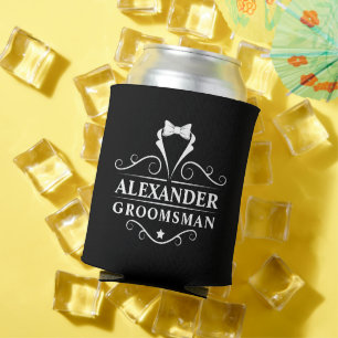 Rafraîchisseur Pour Canette Groomsman Tuxedo Cravate noir