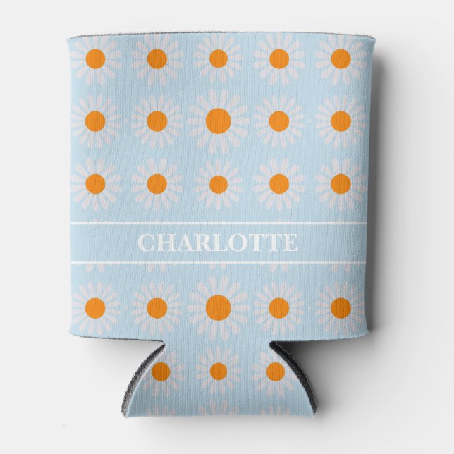 Rafraîchisseur Pour Canette Groovy Boho Orange Bleu (Devant)