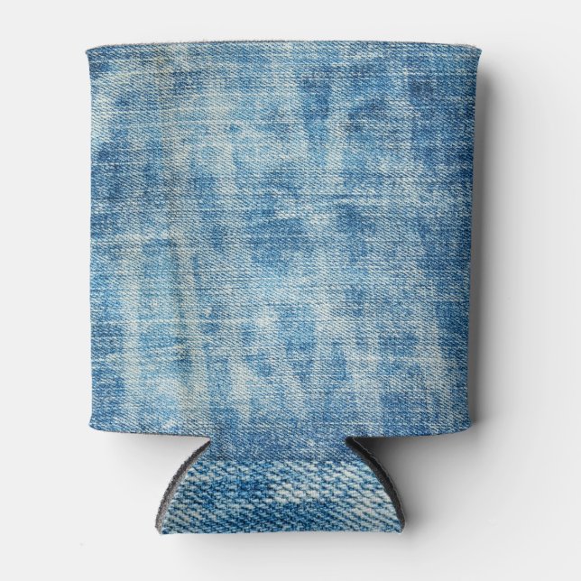 Rafraîchisseur Pour Canette Gros plan de Denim bleu texturé (Devant)