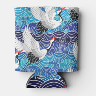 Rafraîchisseur Pour Canette Grue japonaise : Motif orné d'oiseaux.