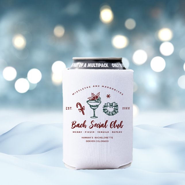 Rafraîchisseur Pour Canette Gui de Noël et Margaritas | Bachelorette de Noël (Créateur téléchargé)