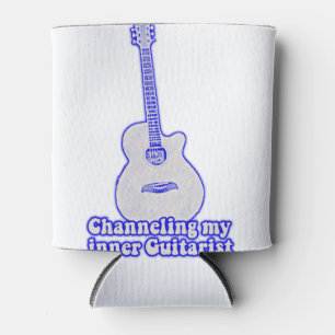 Rafraîchisseur Pour Canette Guitare bleue vintage avec une citation motivante