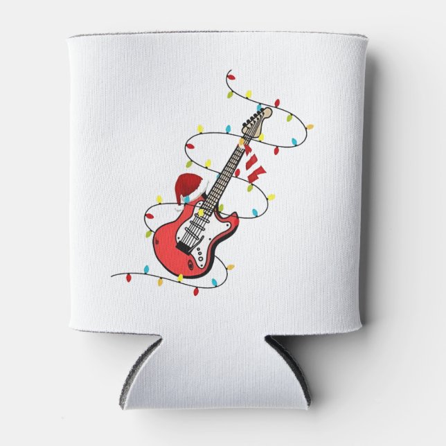 Rafraîchisseur Pour Canette Guitare électrique Santa Claus Musique Noël Amant (Devant)