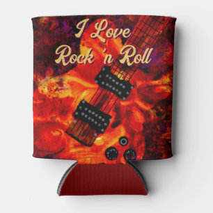 Rafraîchisseur Pour Canette Guitare électrique sur feu Rouge Black Love Rock n