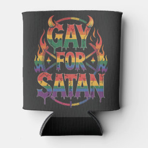 Rafraîchisseur Pour Canette Hail Gay Satan Rainbow Baphomet Devil Goat LGBTQ