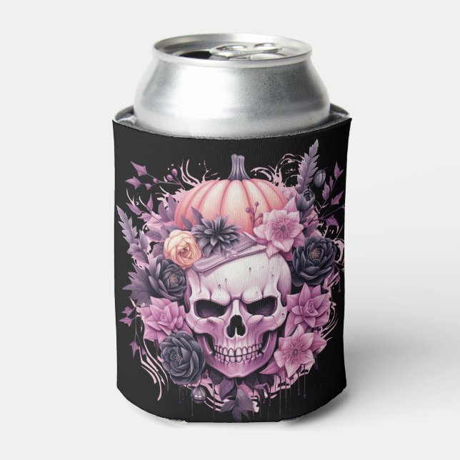 Rafraîchisseur Pour Canette Halloween - Haunted Pink Skull (Can devant)