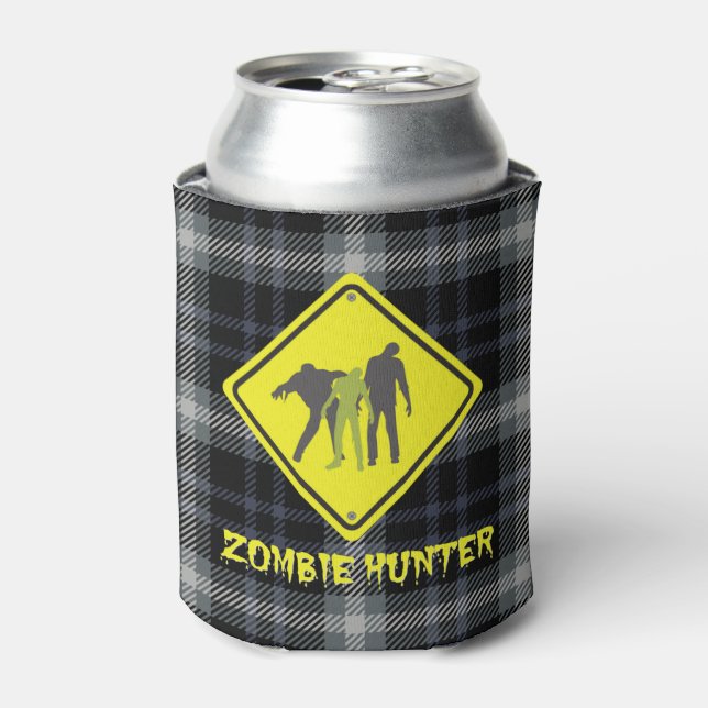 Rafraîchisseur Pour Canette Halloween Plaid Zombie Hunter (Can devant)
