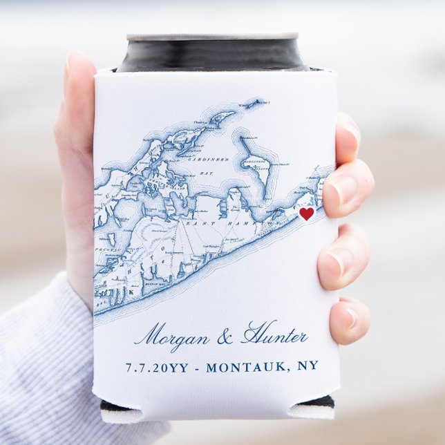 Rafraîchisseur Pour Canette Hamptons Montauk Mariage Favoriser Possesseur De B (This Hamptons, NY can cooler is perfect for your wedding in Montauk, the North Fork, or The Hamptons)