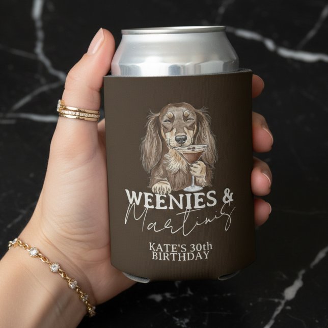 Rafraîchisseur Pour Canette Hand Drawn Weenies et Martinis Teckel (Hand Drawn Weenies and Martinis Dachshund Can Cooler)