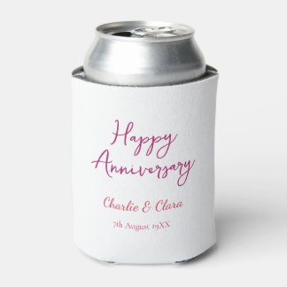 Rafraîchisseur Pour Canette  Happy anniversary add name pink bold name date si