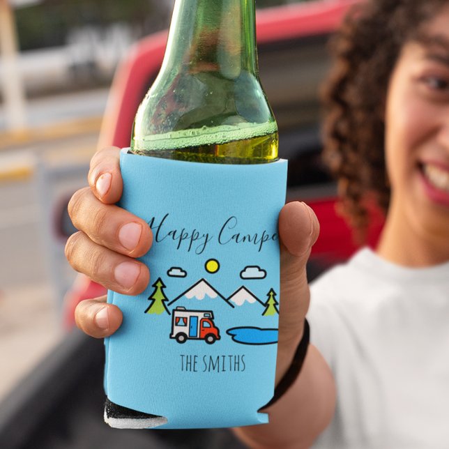 Rafraîchisseur Pour Canette Happy Campers RV Mountains Camping Camp (Créateur téléchargé)