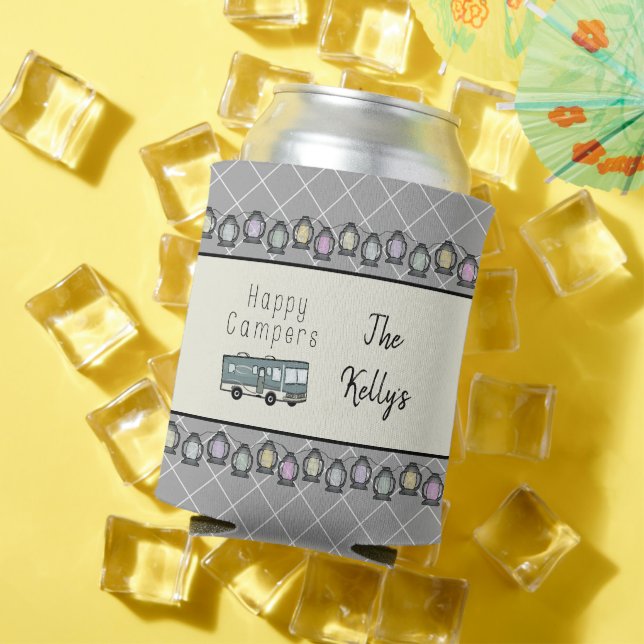 Rafraîchisseur Pour Canette Happy Campers RV personnalisé (Été in situ)