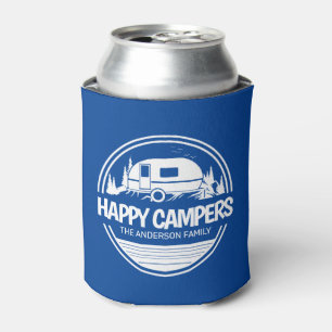 Rafraîchisseur Pour Canette Happy Campers Vintage Blue Camping