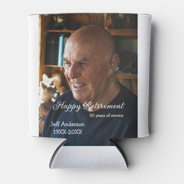 Rafraîchisseur Pour Canette Happy retirement add name photo years of service r (Devant)