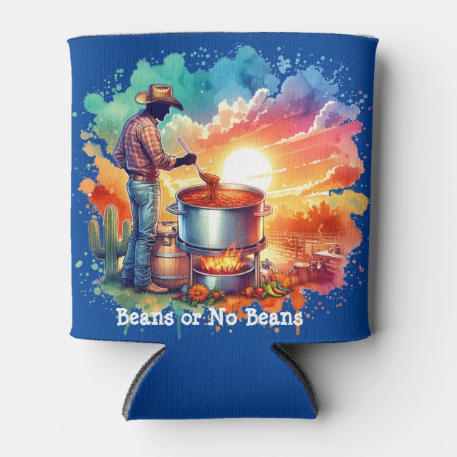 Rafraîchisseur Pour Canette Haricots ou pas de haricots Chili Cuisine Cowboy 1 (Devant)