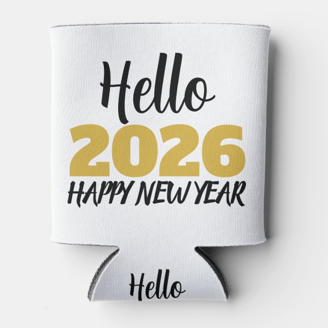 Rafraîchisseur Pour Canette Hello 2026 Happy New Year (Devant)