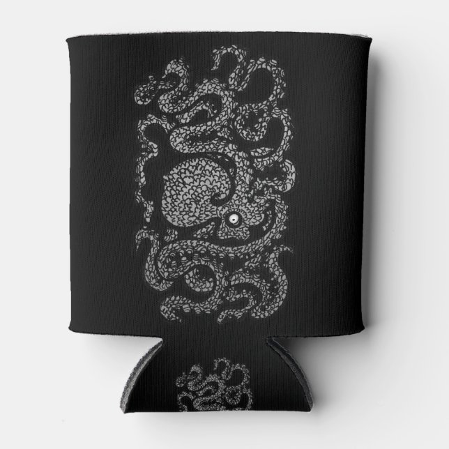 Rafraîchisseur Pour Canette Henri la pieuvre joyeuse (noire) (Devant)