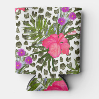 Rafraîchisseur Pour Canette Hibiscus Animal : Aquarelle Motif sans joint.