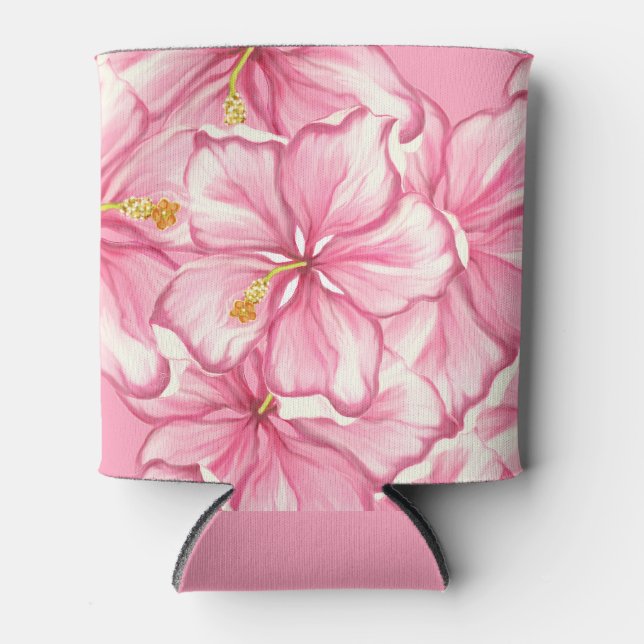 Rafraîchisseur Pour Canette Hibiscus & dentelle PINK (Devant)