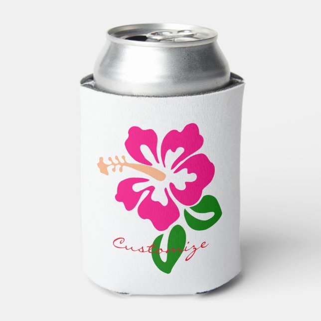 Rafraîchisseur Pour Canette Hibiscus rose tropical Thunder_Cove (Can devant)