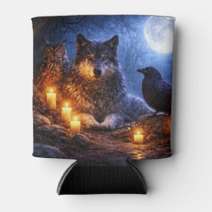 Rafraîchisseur Pour Canette Hibou loup et corbeau mystiques