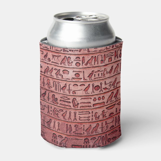 Rafraîchisseur Pour Canette Hiéroglyphes égyptiens anciens Red Can Cooler (Can devant)