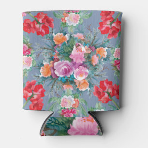 Rafraîchisseur Pour Canette Hippeastrum Rose Floral Vintage