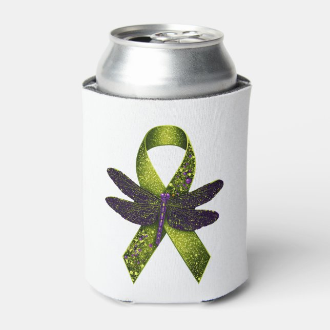Rafraîchisseur Pour Canette Hippie Dragonfly Green Ribbon Cerebral Palsy Aware (Can devant)