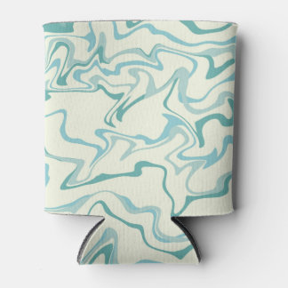 Rafraîchisseur Pour Canette Hippie les années 70 Marbre Bleu Liquide Swirl Boh