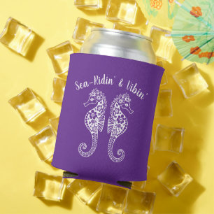 Rafraîchisseur Pour Canette Hippocampe-pêcheur Coeur Hawaïen-violet
